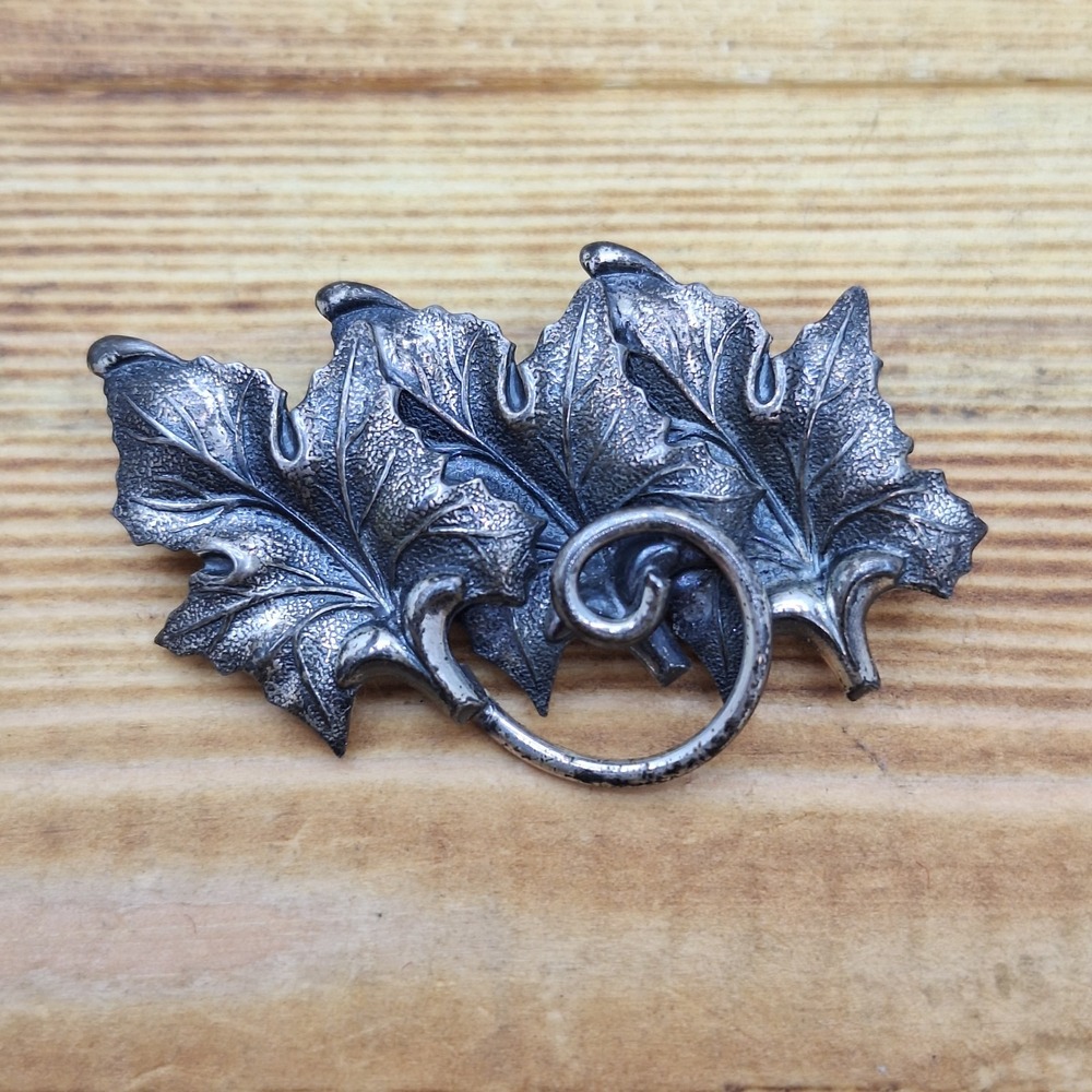 Vintage Sterling By Judy Lee Silver‎ Leaf Vines Brooch Pin